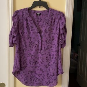 Torrid Harper Georgette Ruched Sleeve Blouse Size 00